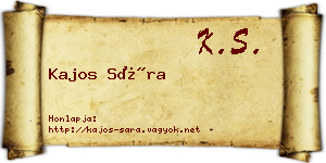 Kajos Sára névjegykártya